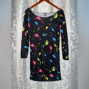 80s Female Paint Splatter Dress Costume. Size Small. PERFECT for any party.